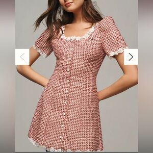 Reformation Anabella Short-Sleeve Mini Dress Size 0 Color: RED NWT